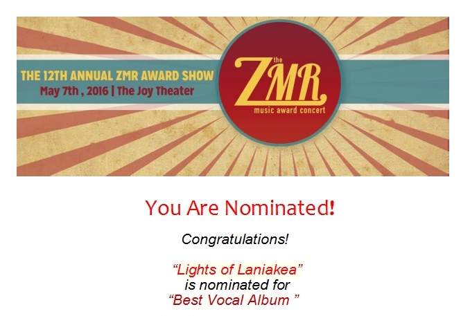 Lights of Laniakea nominated for ZMR Award